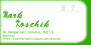 mark koschik business card